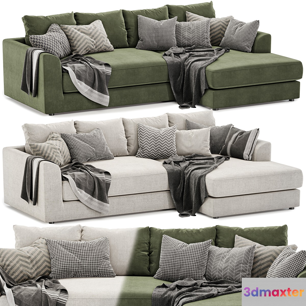 Jessie Facing Chaise Sofa 3D Max