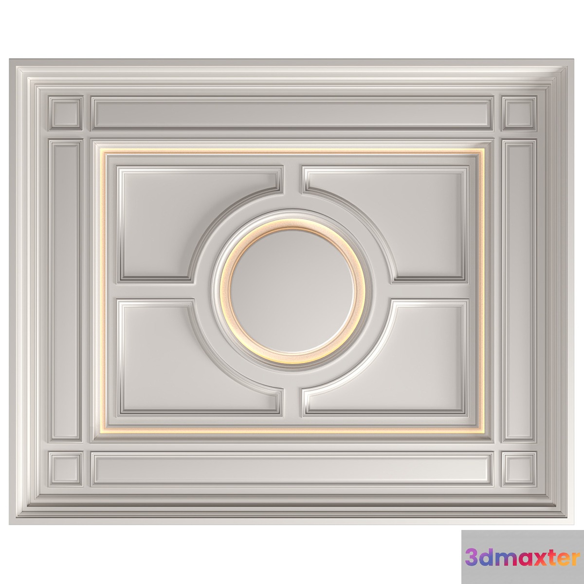 Modern coffered illuminated ceiling set Art Deco style - No.3