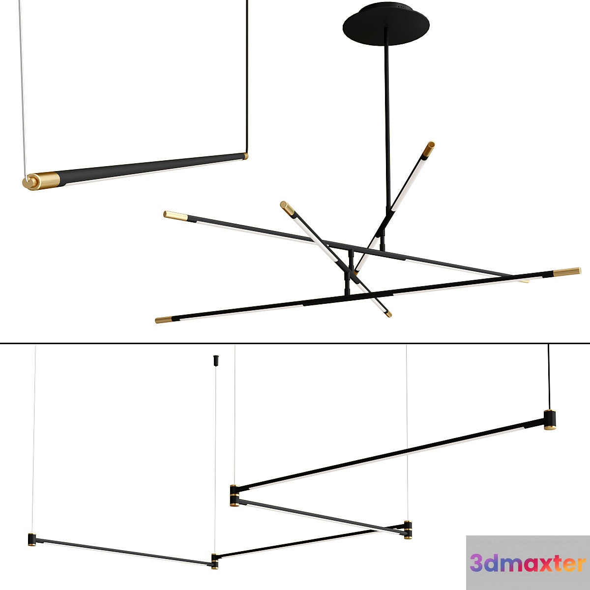 Drawing Line Gold Black collection 3D Max