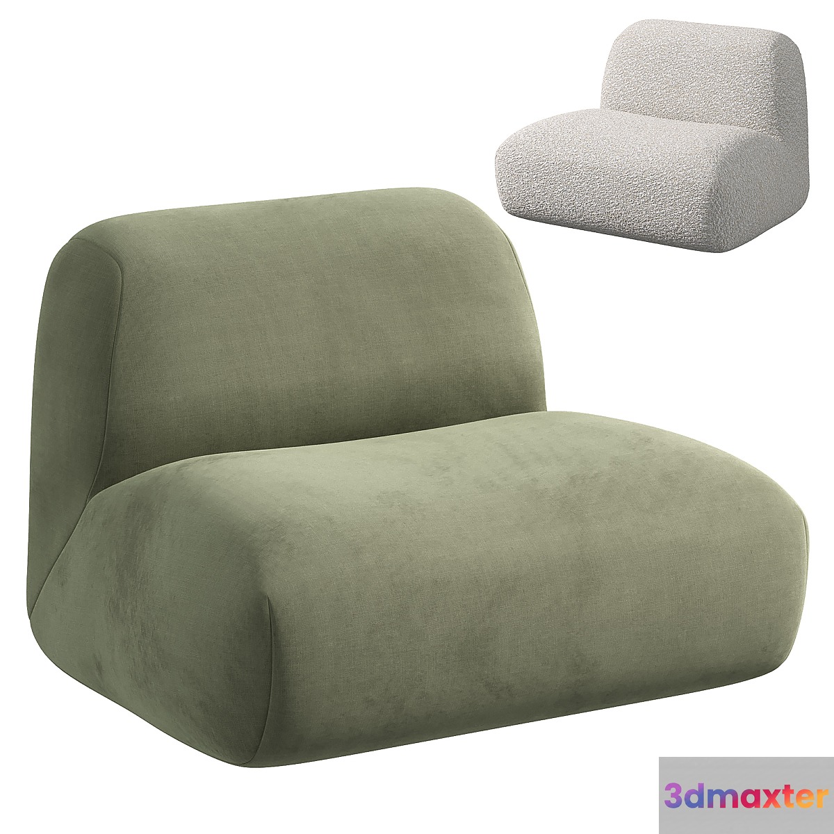 Multi-color Options Boconcept Stuffed Floor Teddy Couch Hippo Loveseat Boucle Cloud armchair - No.2