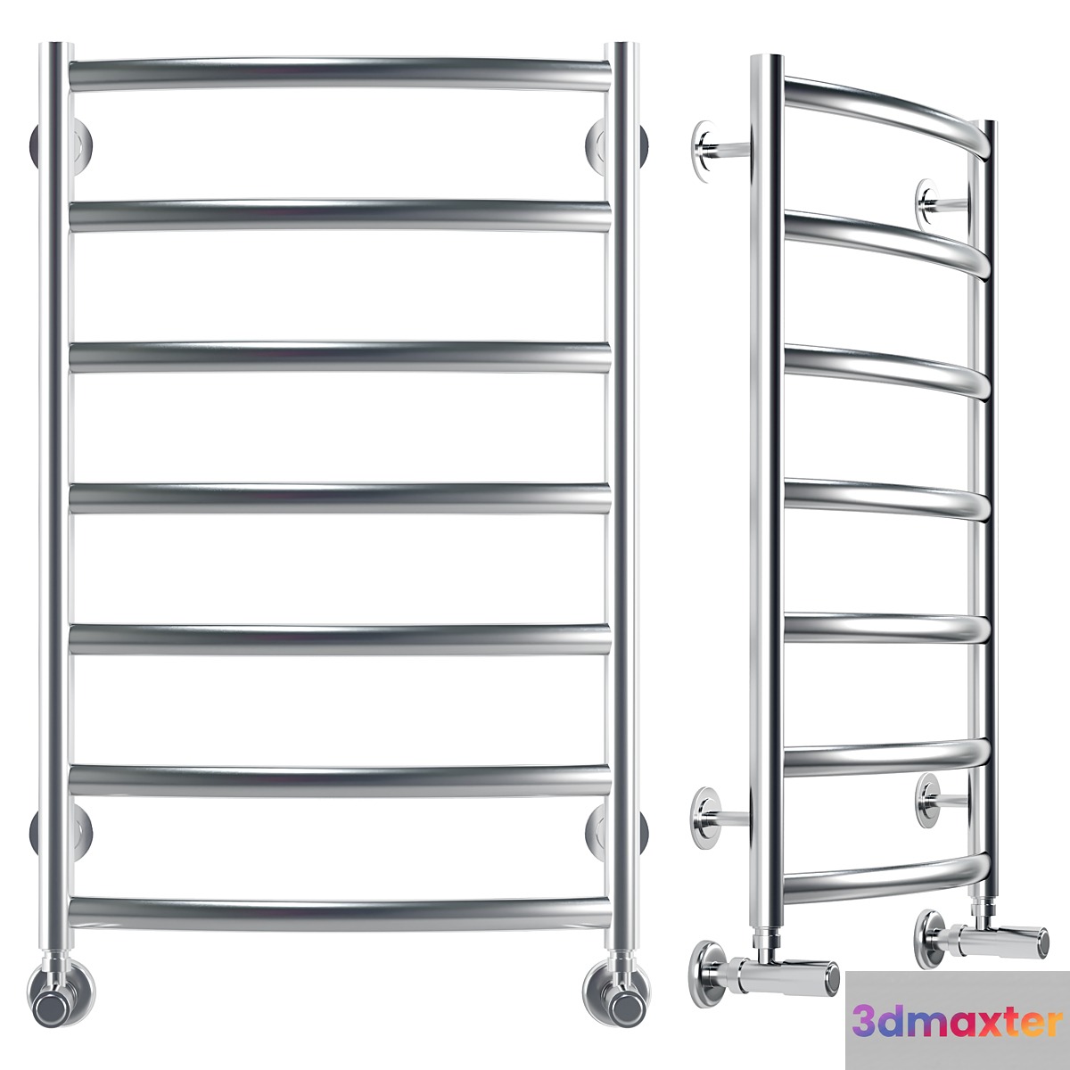Water heated towel rail Terminus Atlanta+ P7 500x800 3D Max