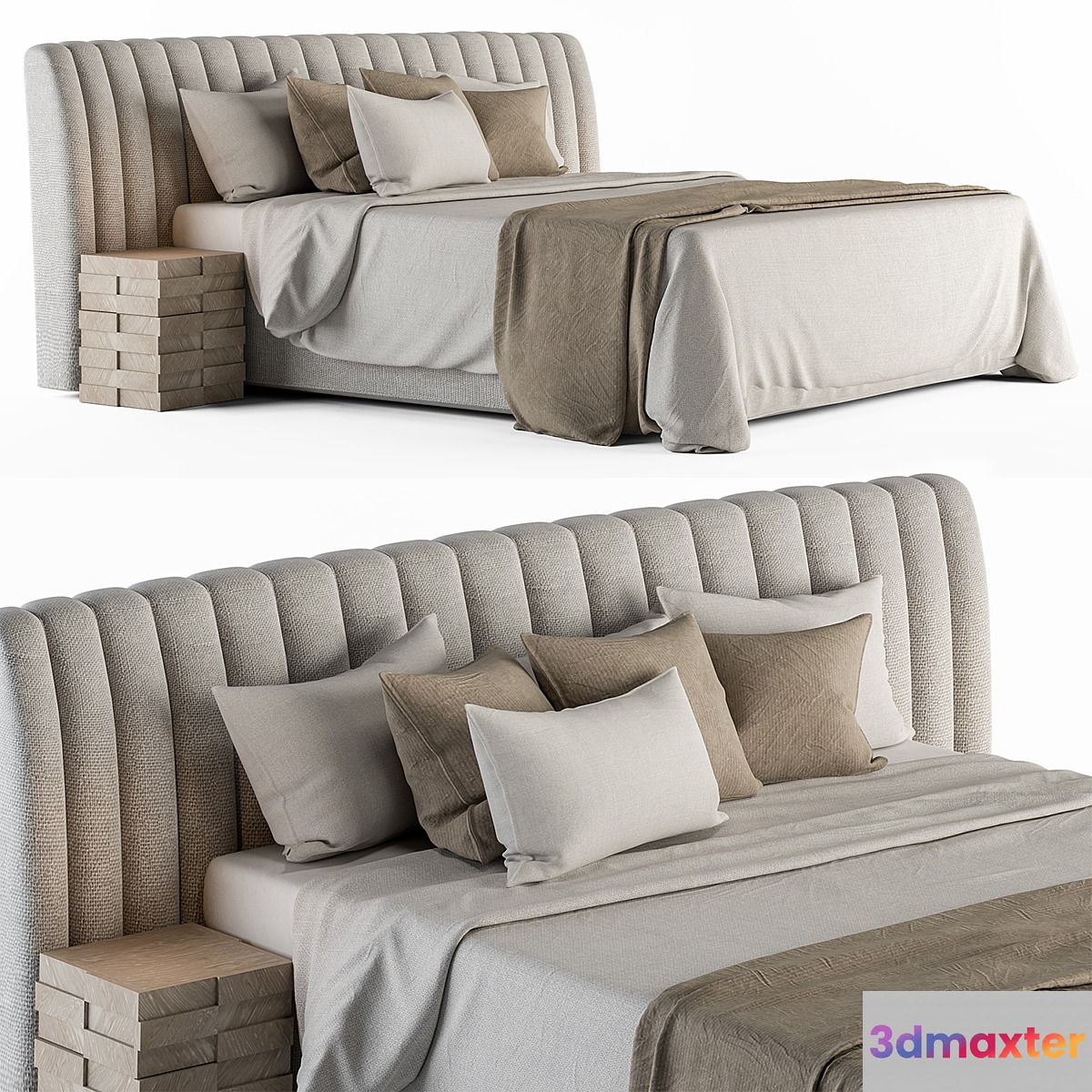 Bed Set 13 - White and Beige