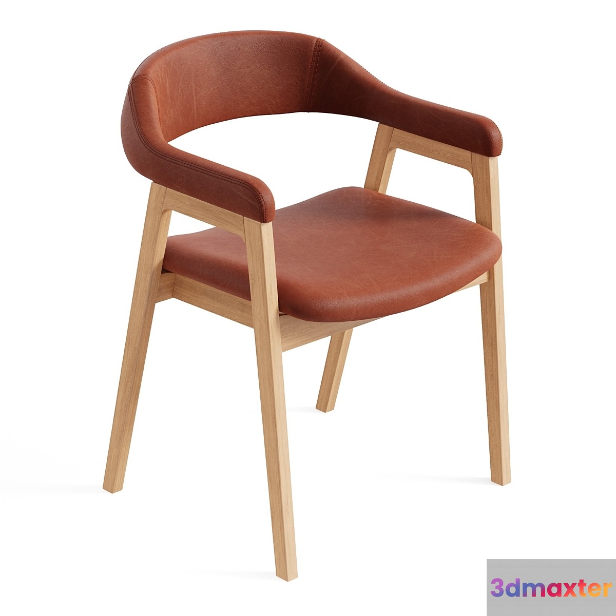 John Lewis and Partners Santino Dining Armchair TanOak 3D Max