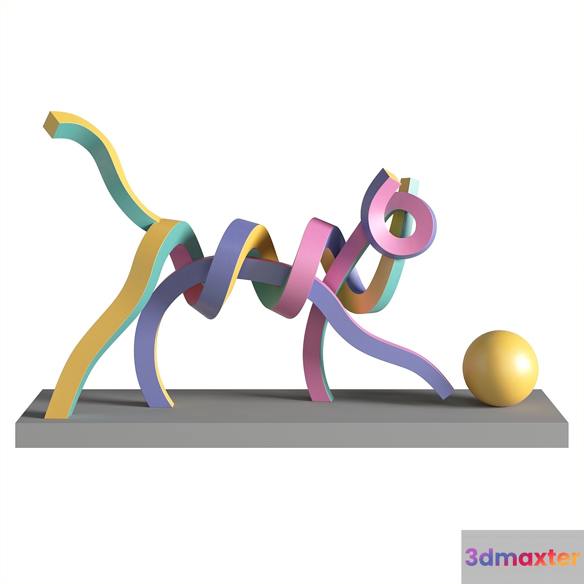 Cat With A Ball 3D Max