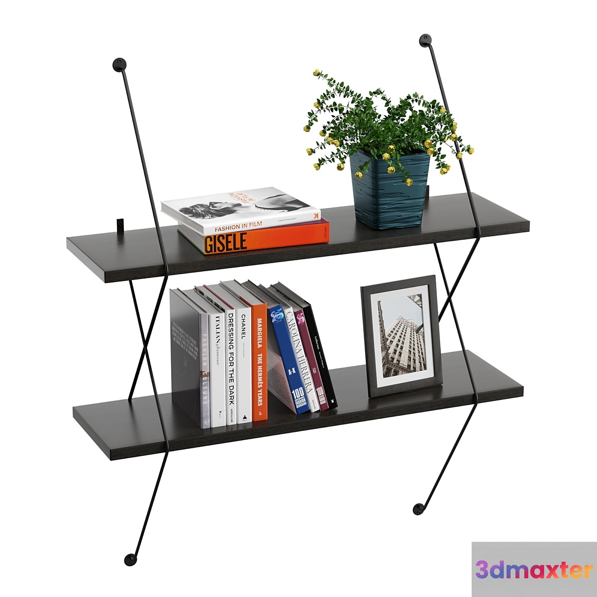 Danya White Shelving System 3D Max