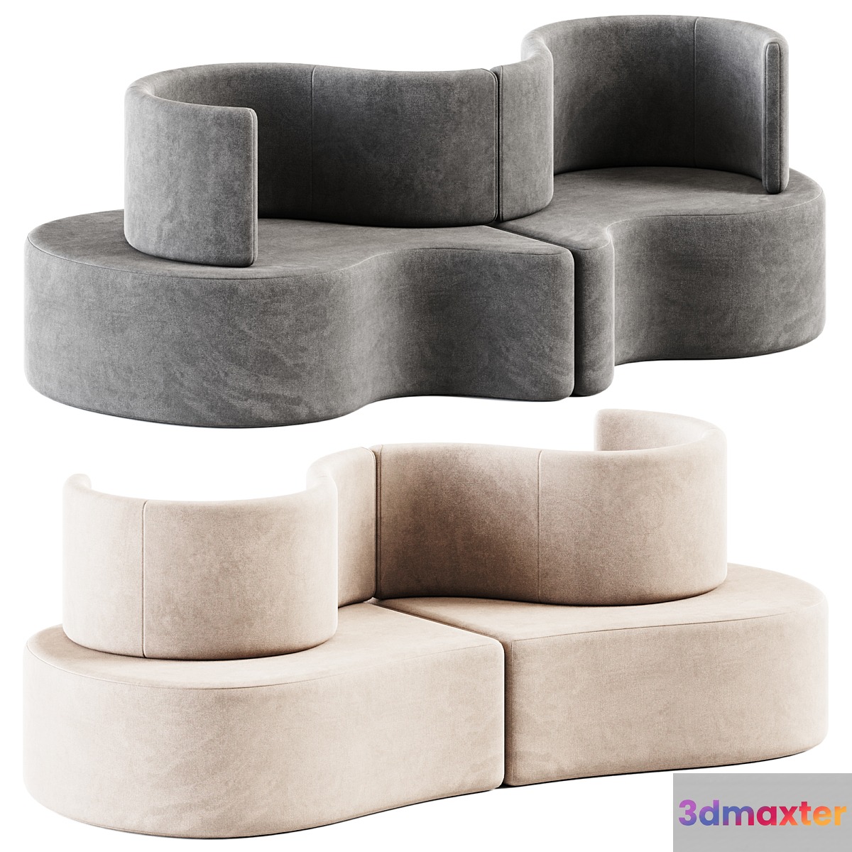 Cloverleaf Sofa by Verpan _ Curved sofa
