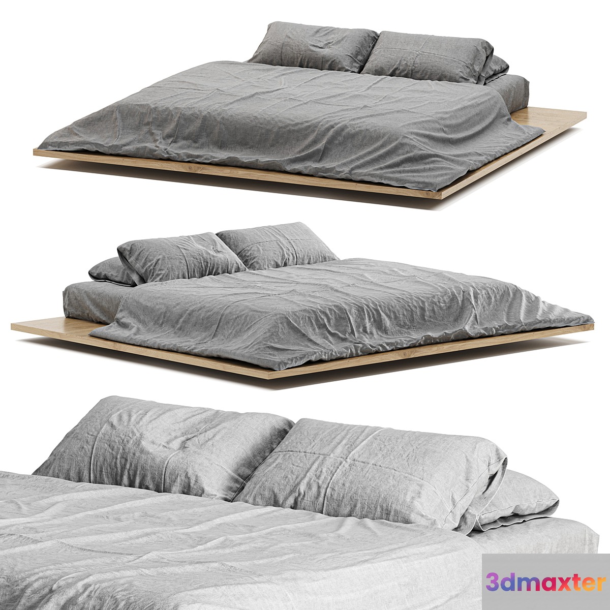 minimalist bedding 3D Max