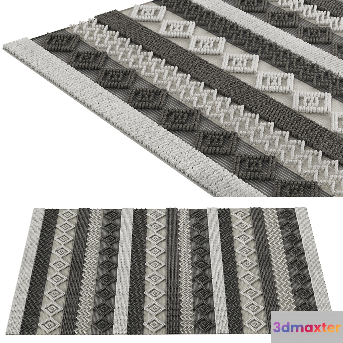 Surya Farmhouse Tassel Diamond Hand Woven Rug