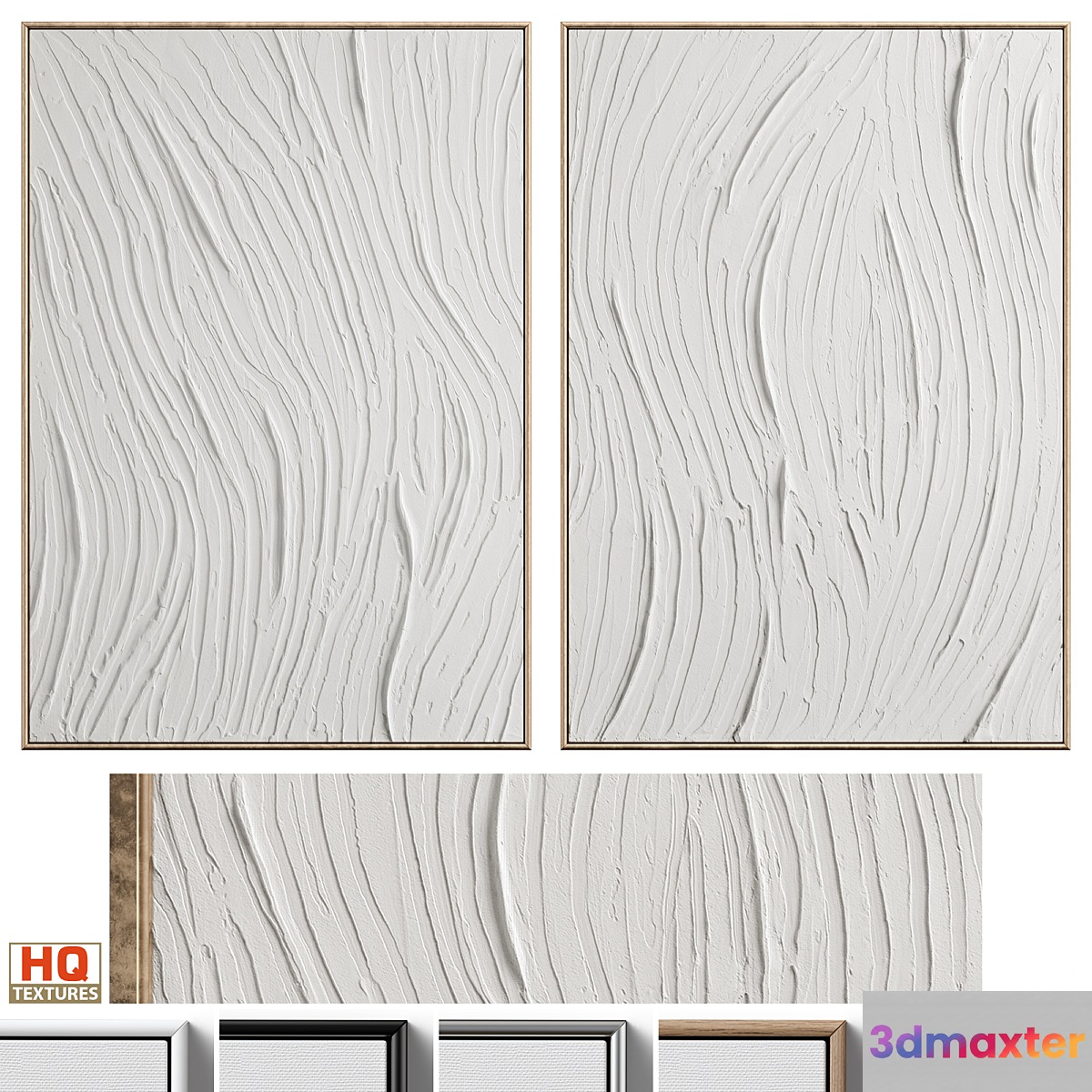 White Textural Plaster Wall Art C-455
