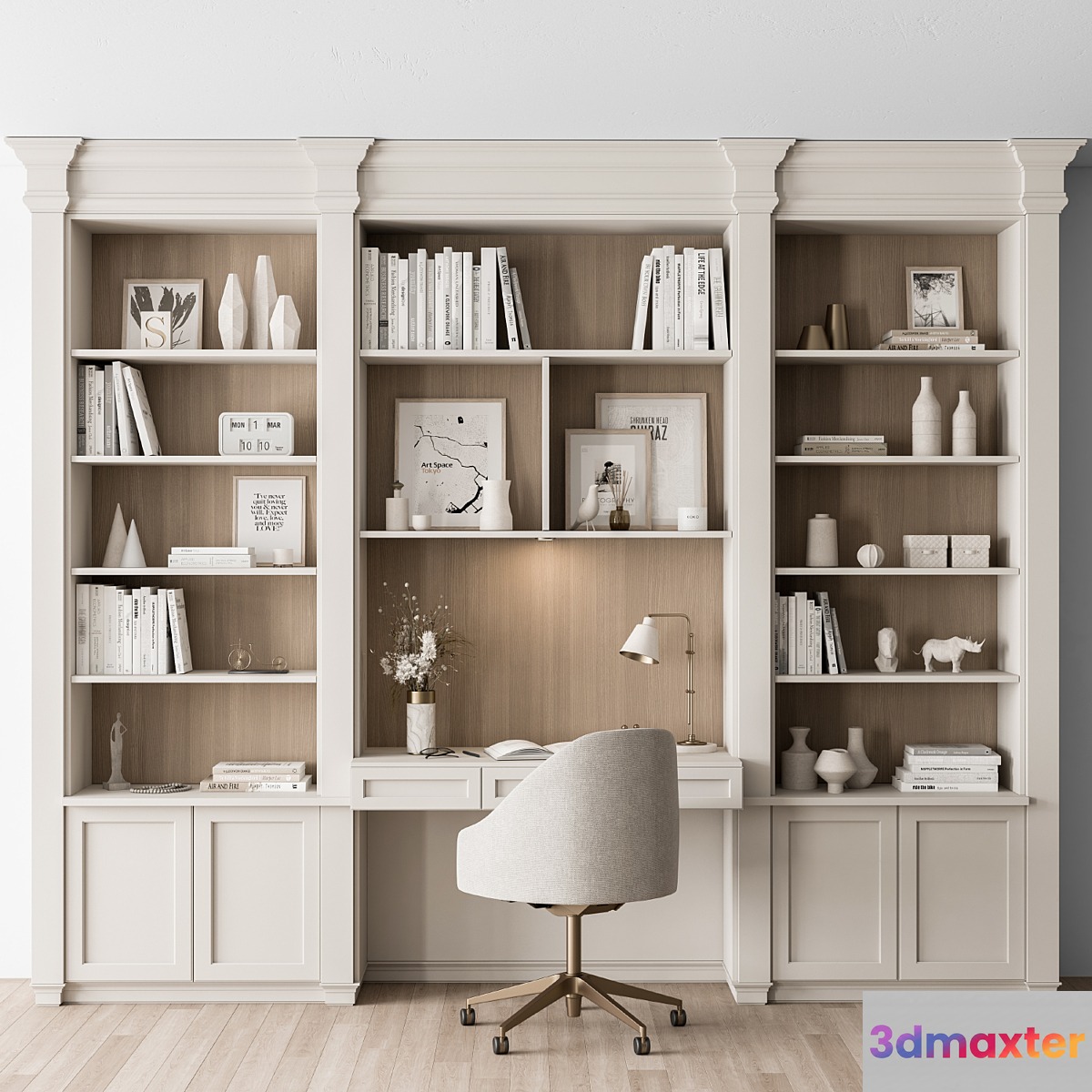 Classic Home Desk and Library Set - Office Furniture 288 - No.2