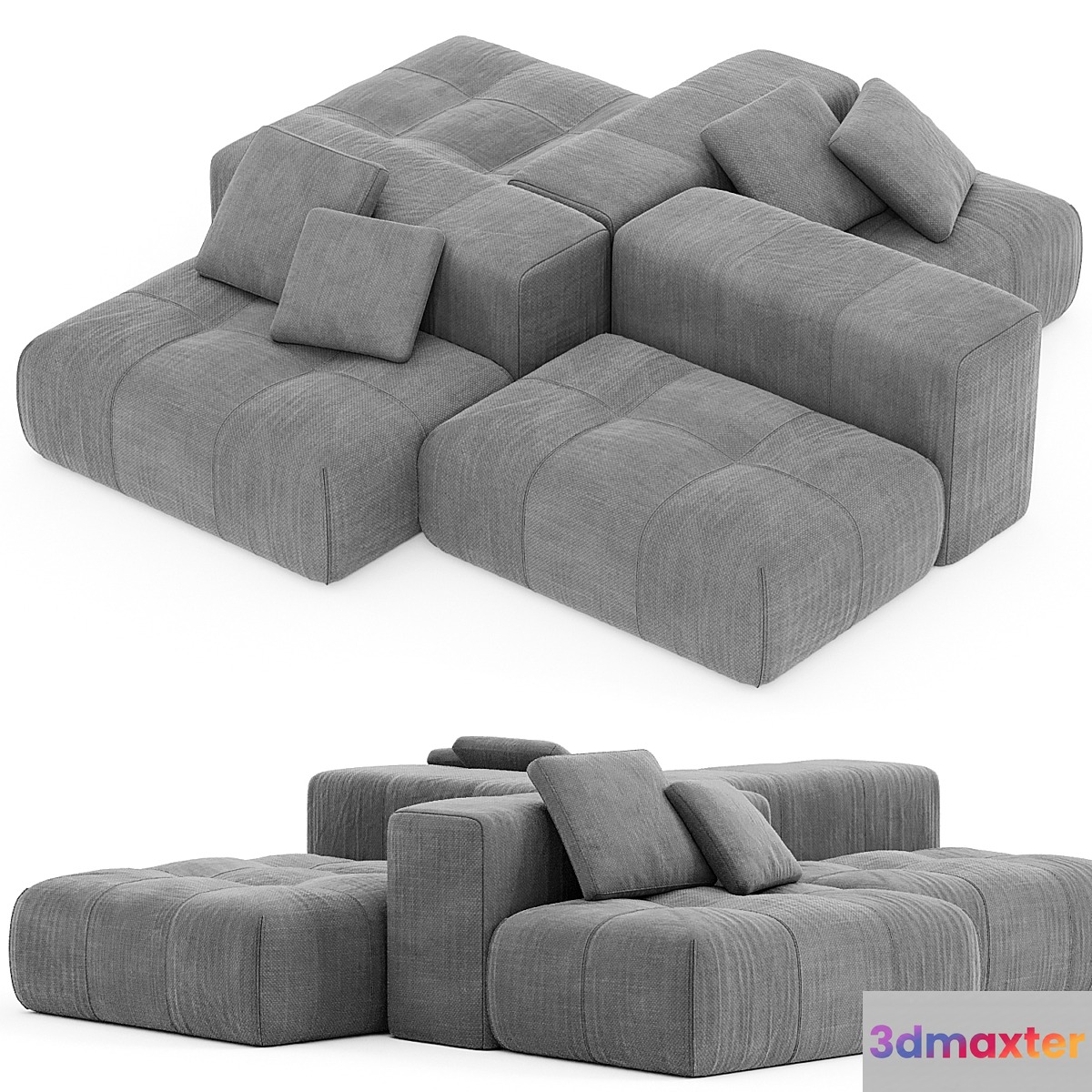 Saba Italia PIXEL Sectional fabric sofa with removable cover
