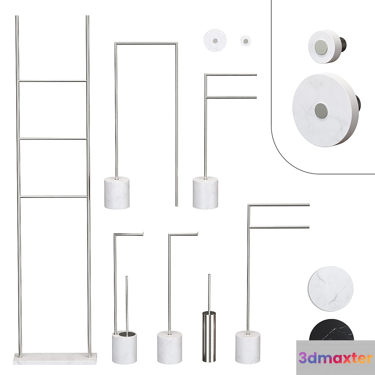 Stand set with bathroom accessories BERTOCCI Carrarino - No.2