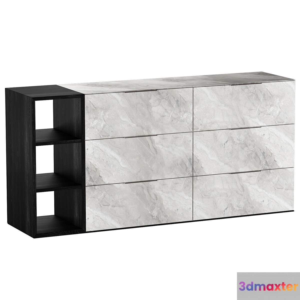 Vig Furniture Nova Domus Maranello - Modern Gray Wash & Faux Marble Dresser
