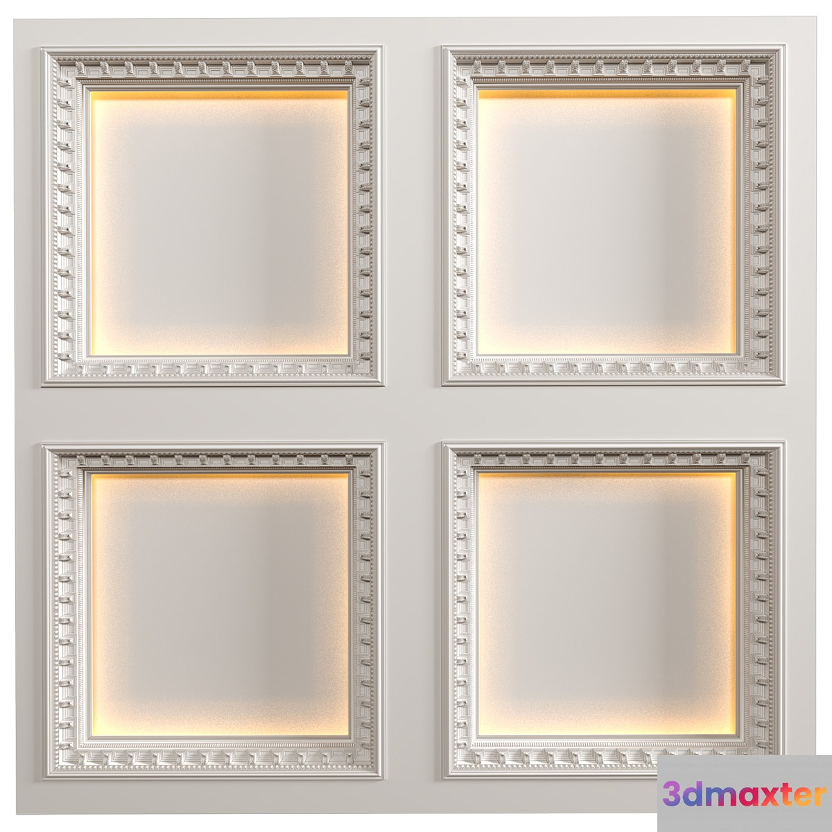 Modern coffered illuminated ceiling Art Deco style - No.3