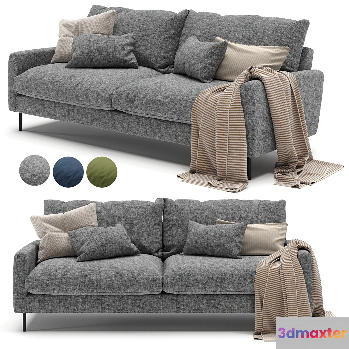MADE Russo 3 Seater Sofa in 3 colors 3D Max