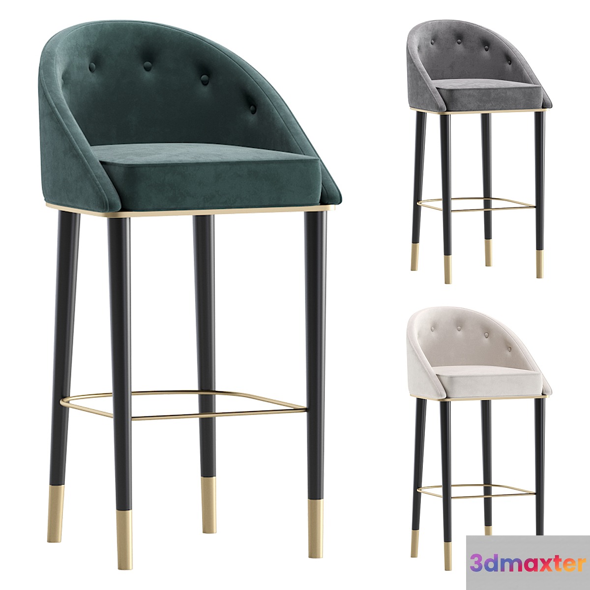 Bar Stool LAS VEGAS by Cazarina Interiors 3 Colors Version_Барный Стул ЛАС-ВЕГАС