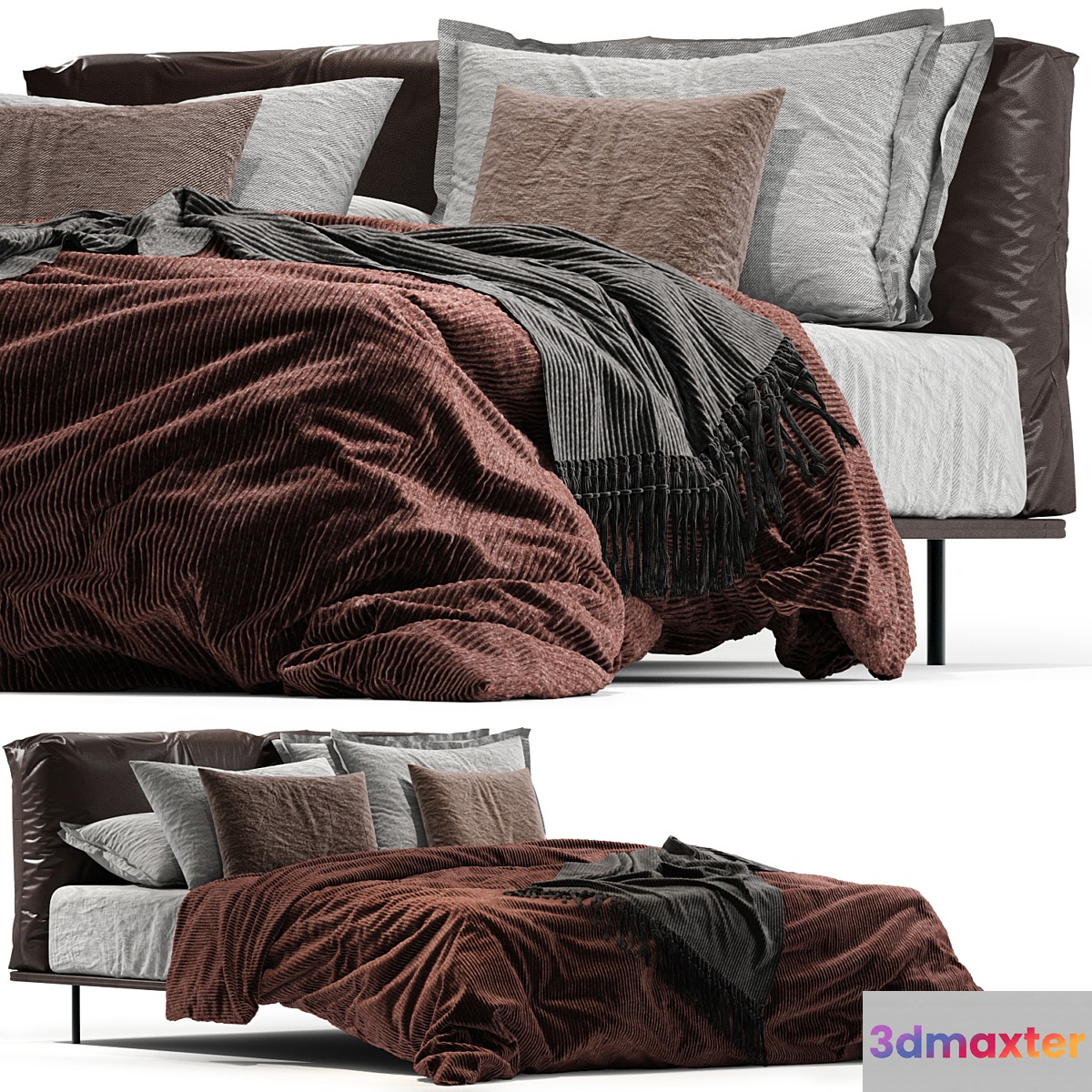 MYNIGHT By Lema Double bed with upholstered headboard - No.2