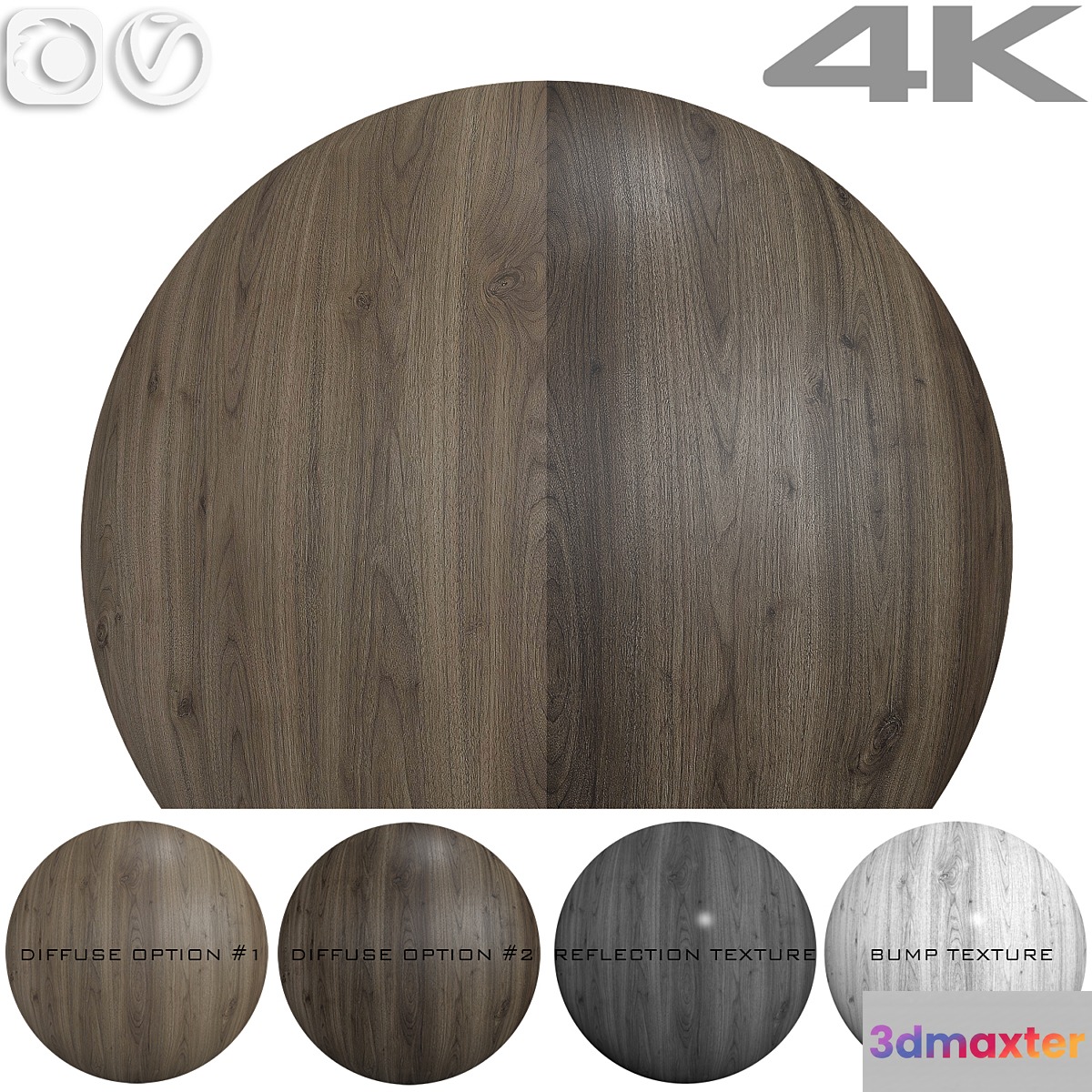 Wood texture - Walnut №2 3D Max