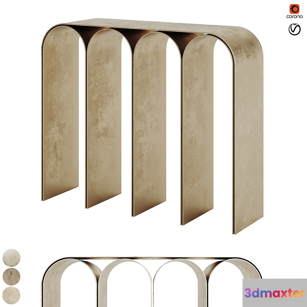 Golden Arch Console By Pietro Franceschini