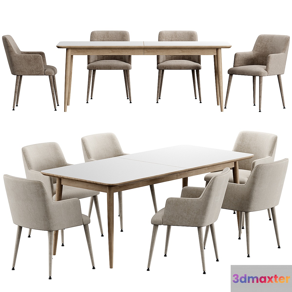 Kemo Konyshev Chair Tate Walnut Extendable Midcentury Dining Table
