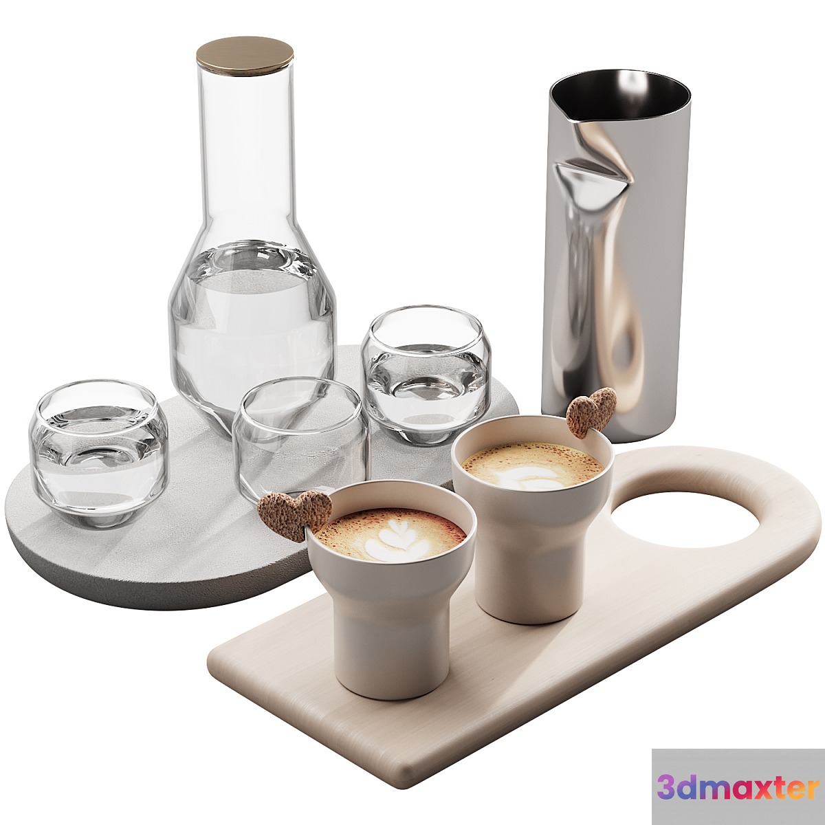127 eat and drinks decor set 01 coffee and water kit 01