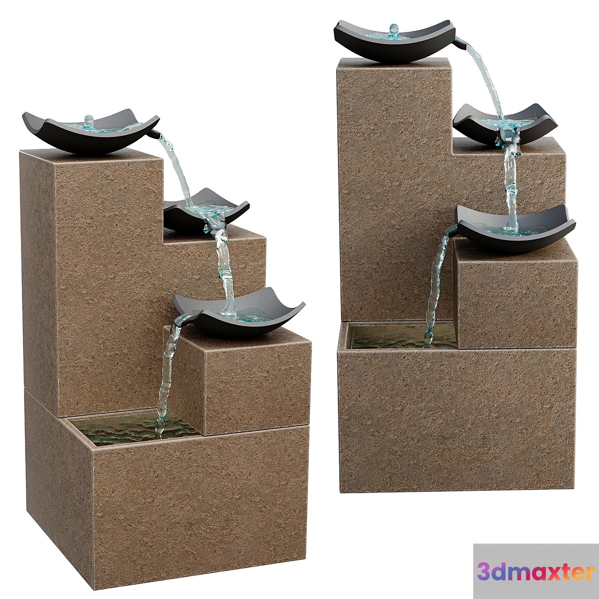Peaktop Outdoor Garden Tiered Modern Zen Fountain