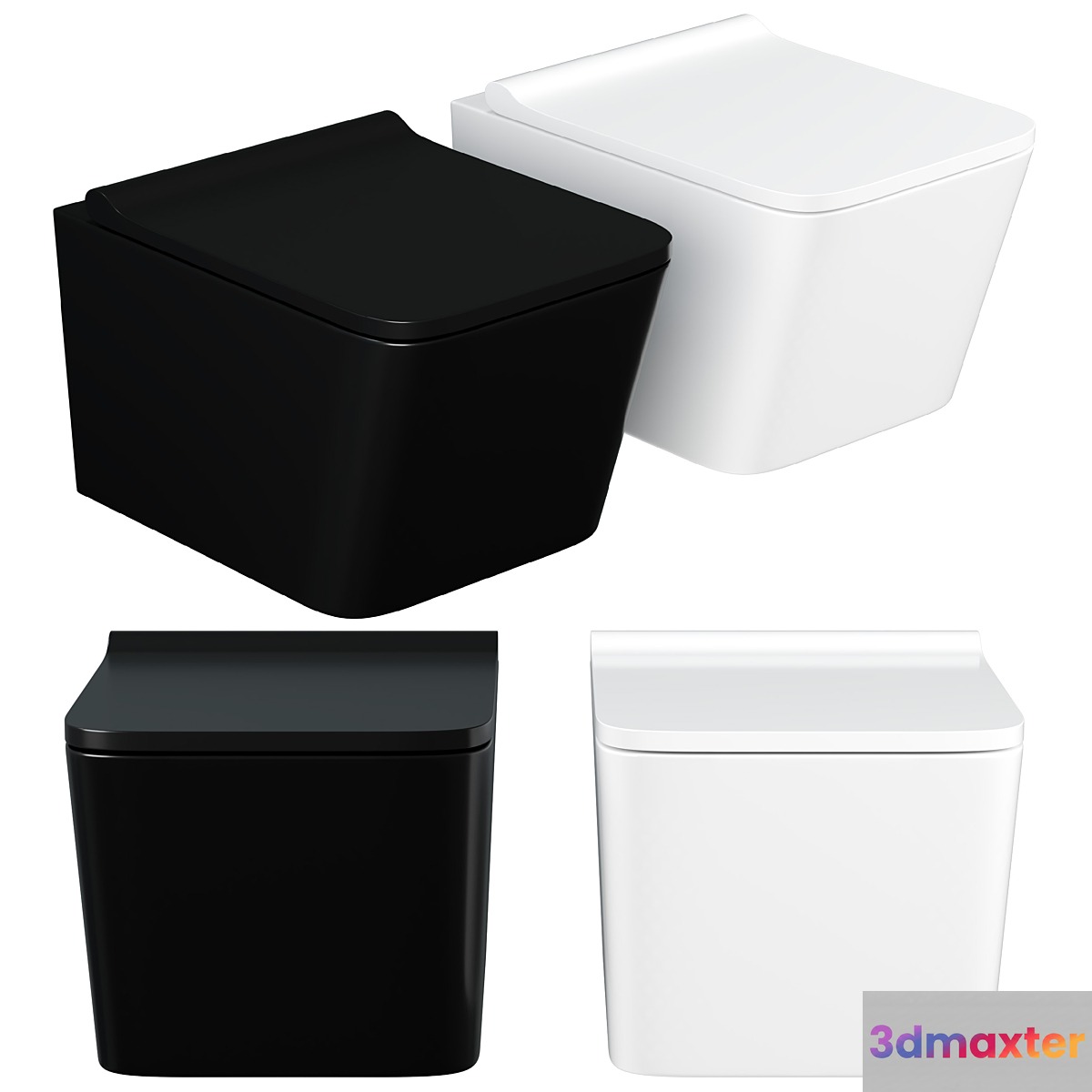 Toilet bowl CeramaLux 5171MB hanging Black matt with seat Microlift