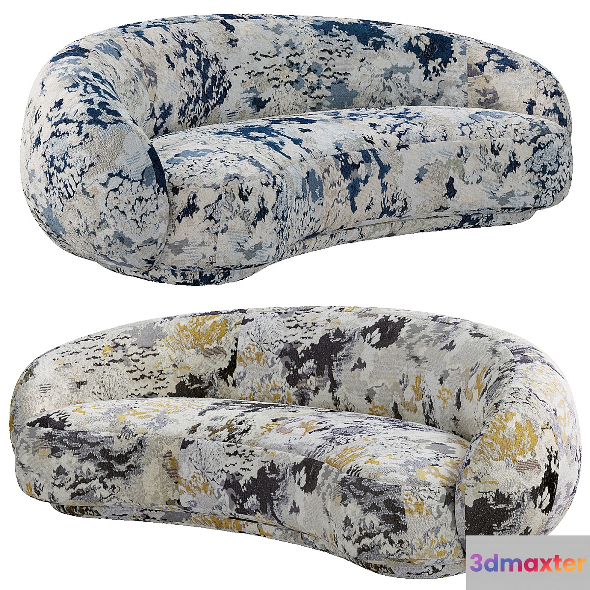 Tacchini Julep sofa custom by Metaphores blue