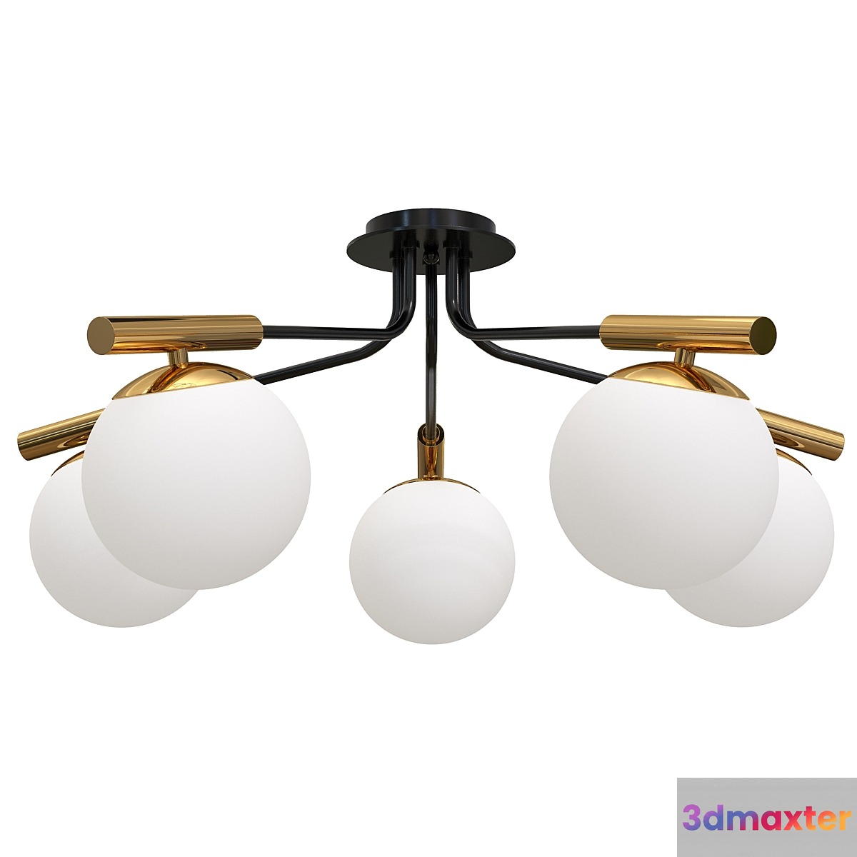 Ceiling chandelier Paolina with glass shades 3D Max