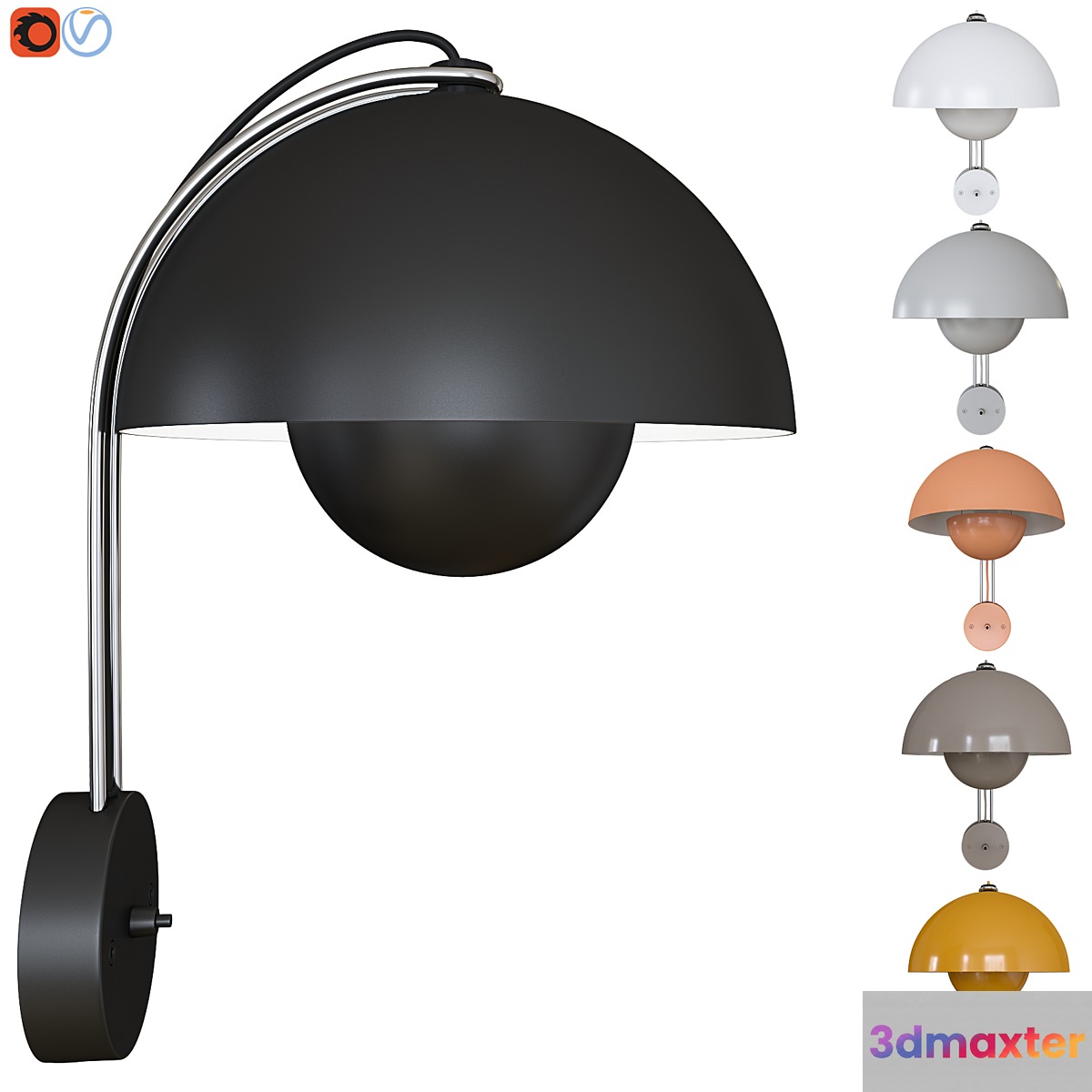 Wall lamp Flowerpot VP8 by &Tradition 3D Max