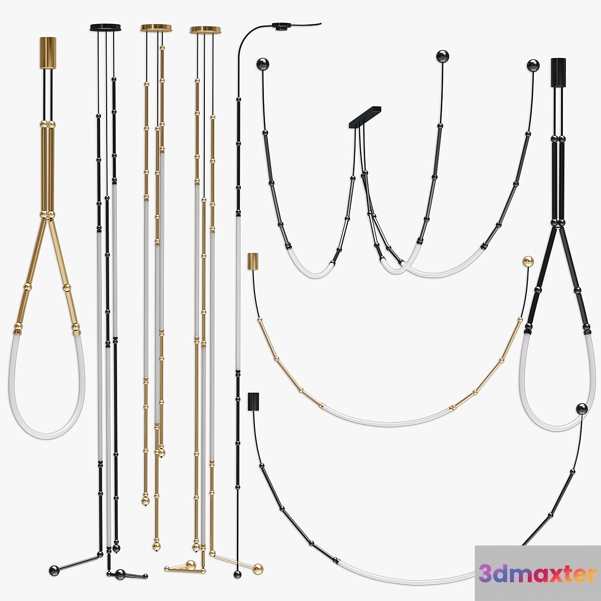 Set Chandelier LEDA Pocket 3D Max