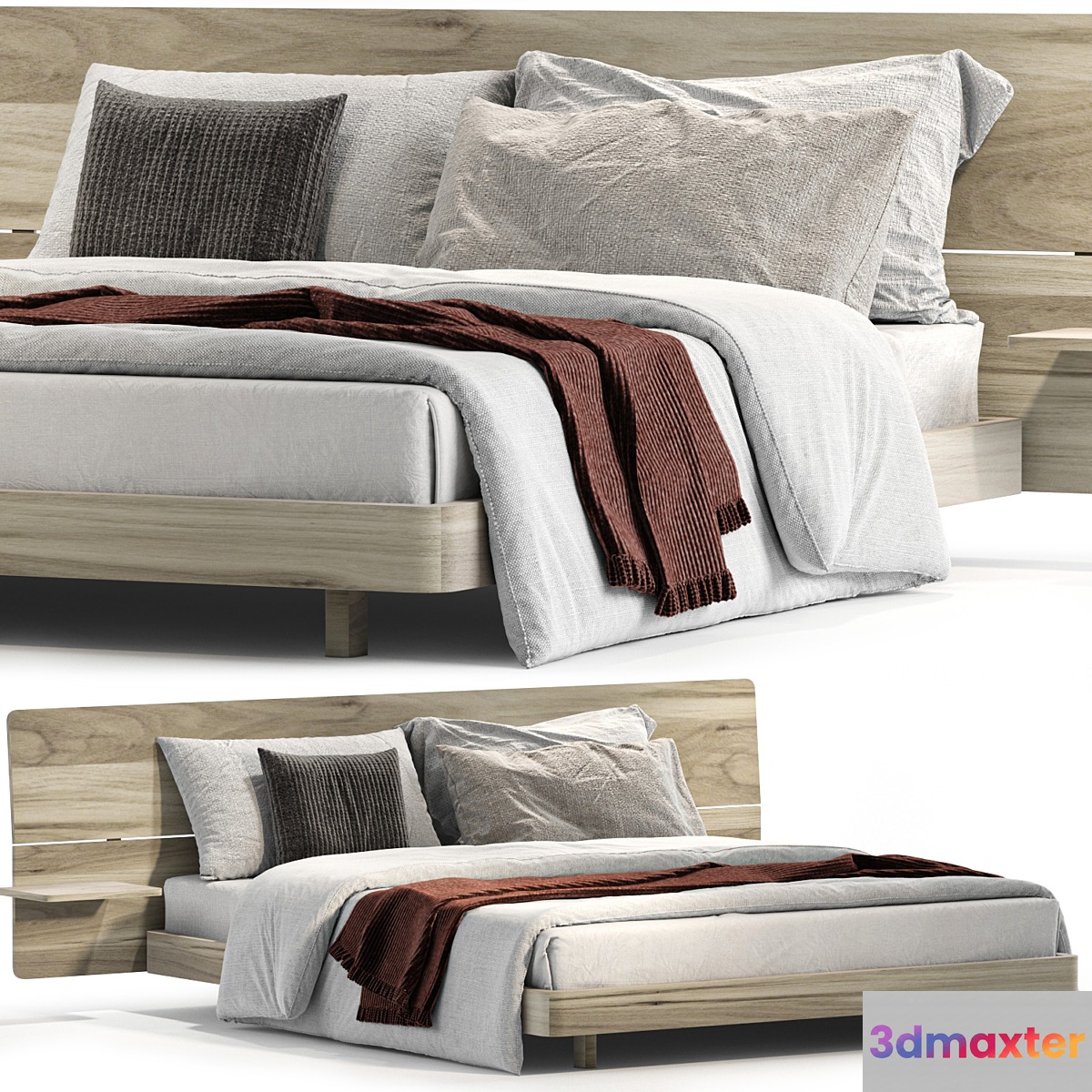 ALMA Bed with integrated nightstands By Huppe
