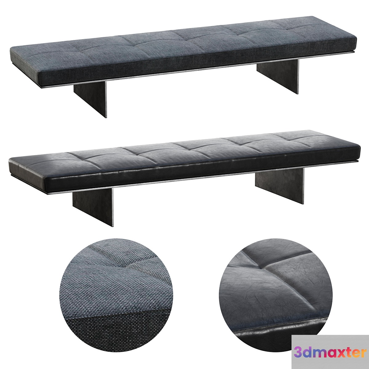 Track Living Divani Bench _ Leather bench 3D Max
