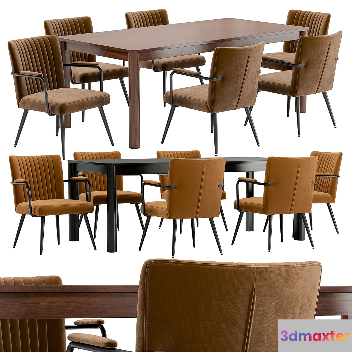Dining chair Ronda and table Bergen Bgt35 3D Max