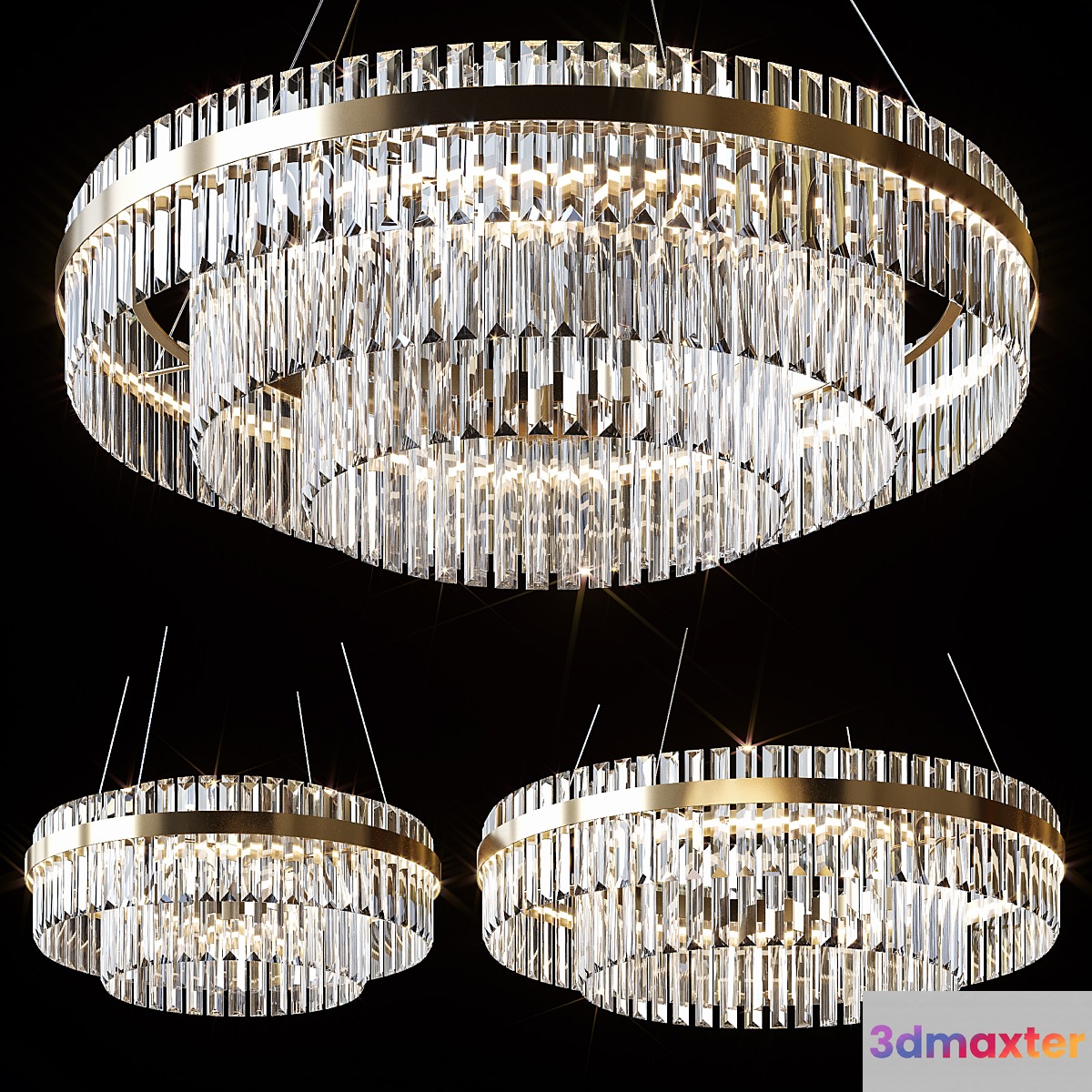 Pendant chandeliers VOYAGE by lampatron ⌀ 60cm ⌀ 80cm ⌀ 100cm 3D Max