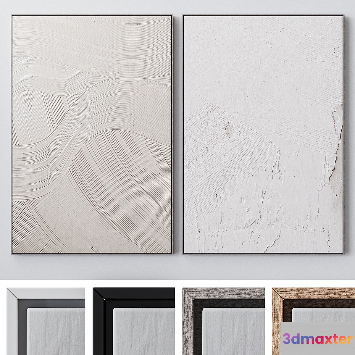 Set of large wall paintings 1893 3D Max