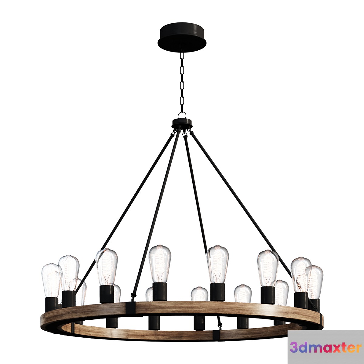 Chandelier INDUSTRIAL FARMHOUSE CHANDELIER SKU CH18143 lamp - No.2