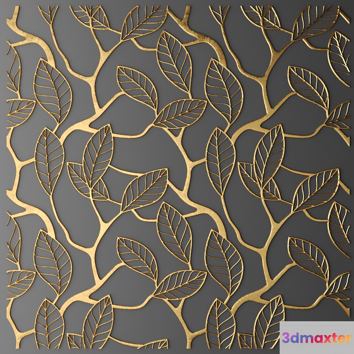Panel Lattice panel pattern art abstraction decorative interior wall decor gold luxury leaf