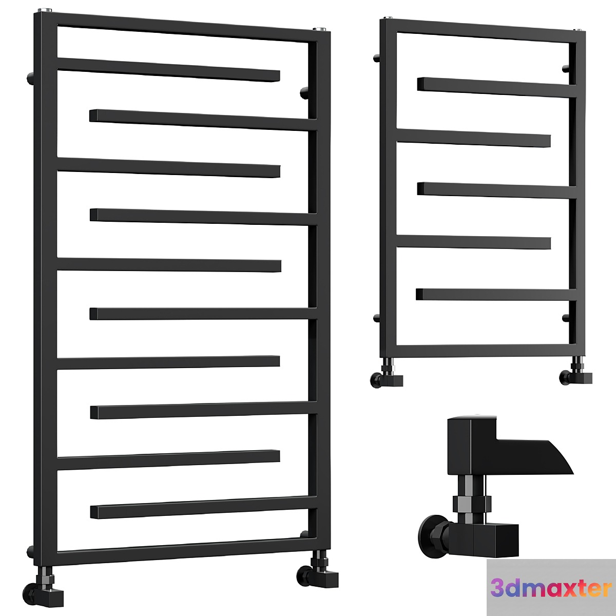 Arezzo Anthracite 1380 x 600mm Designer Towel Rail 3D Max