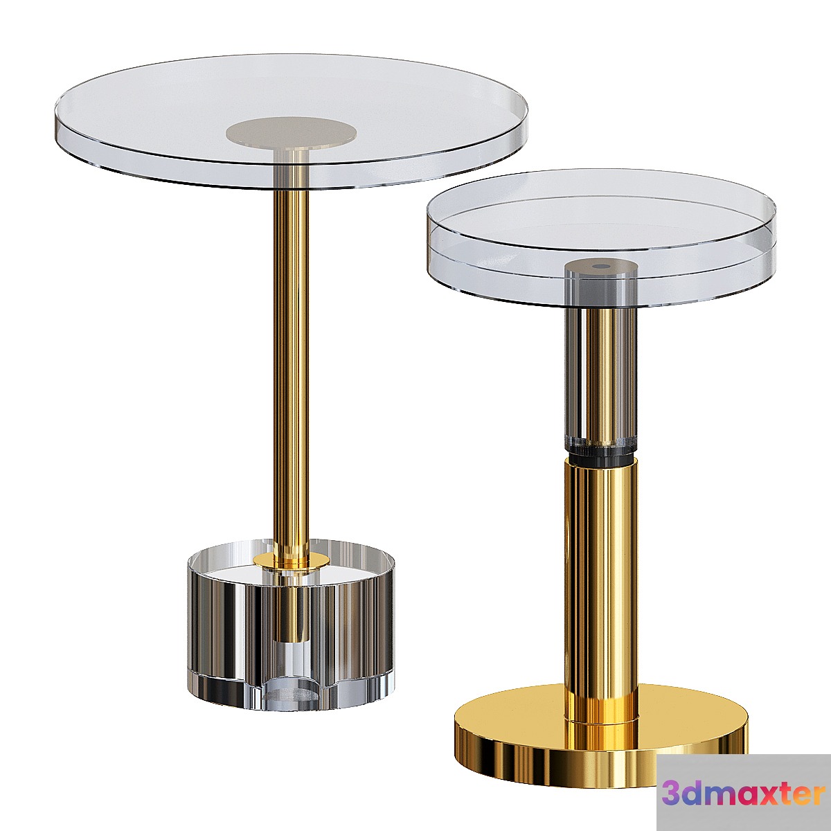 John-Richard Collection Crystal and Brass Martini Side Table