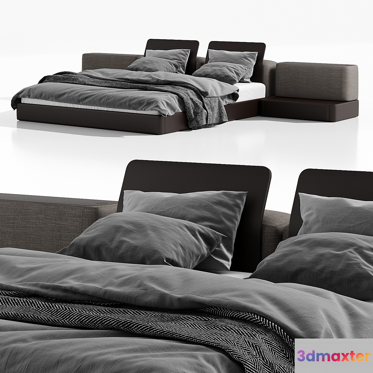 BASE bed with side tables