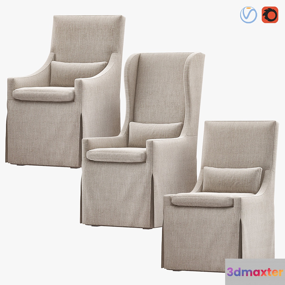 BELGIAN Slip Covered Dining Chairs