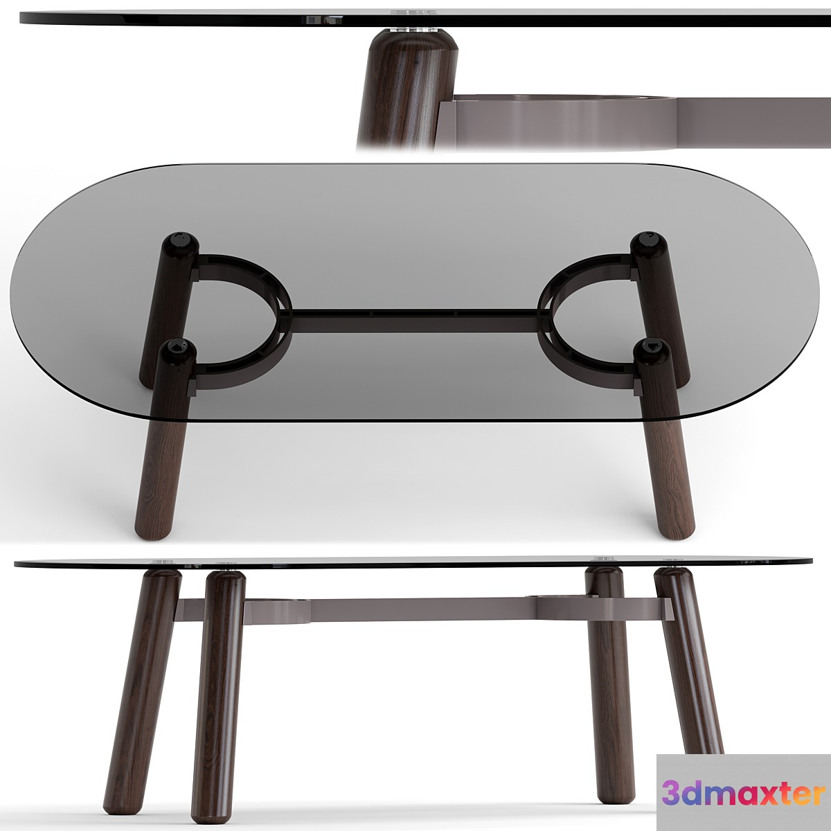 ARCO_wood and glass dining table