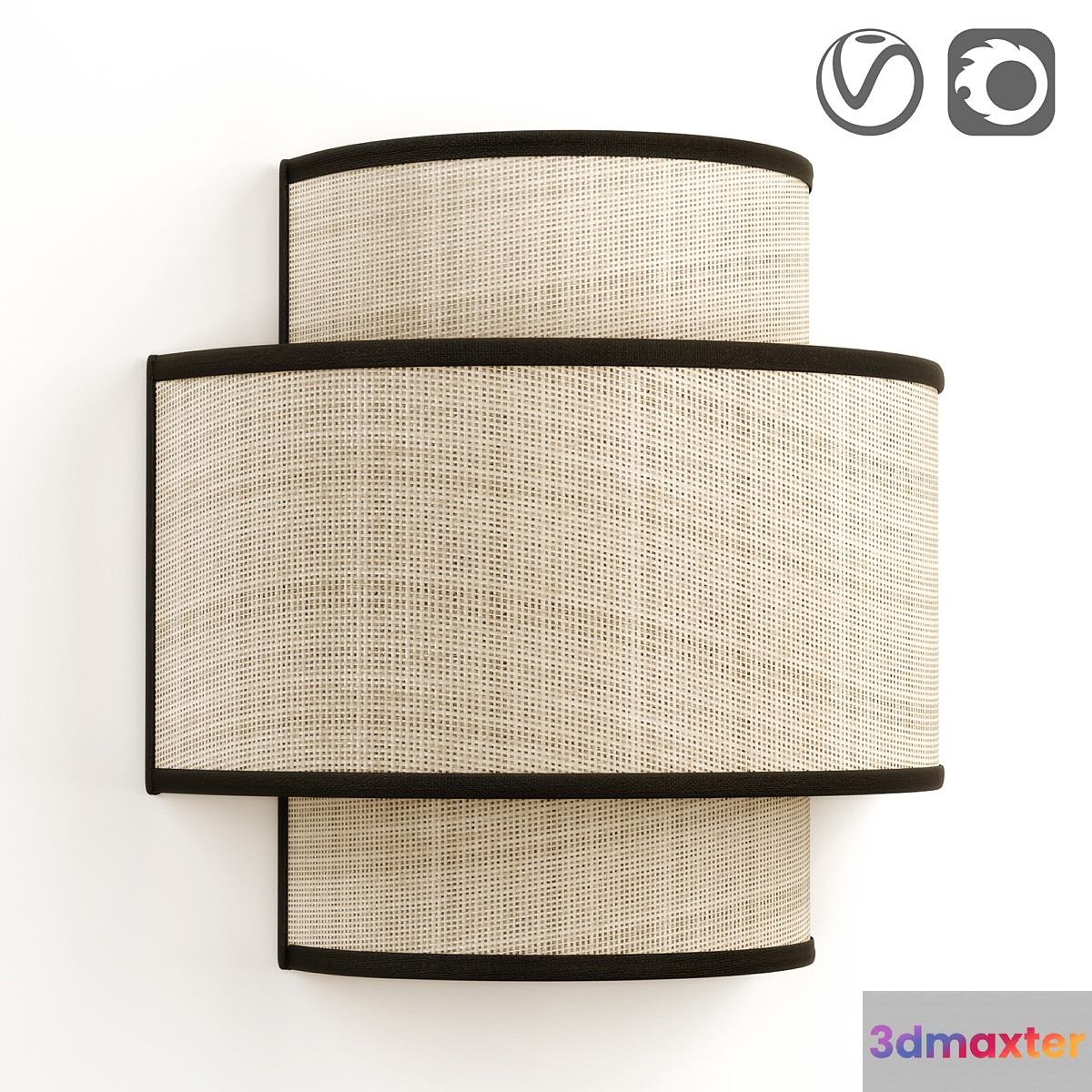 Jute wall lampshade Come 3D Max