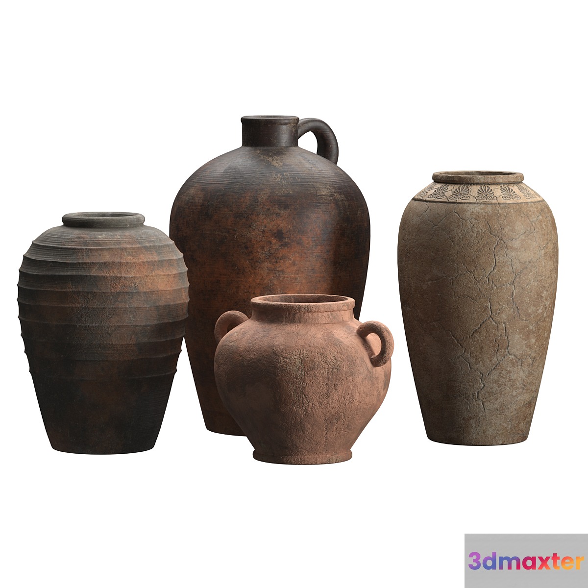 Artisan clay vases set