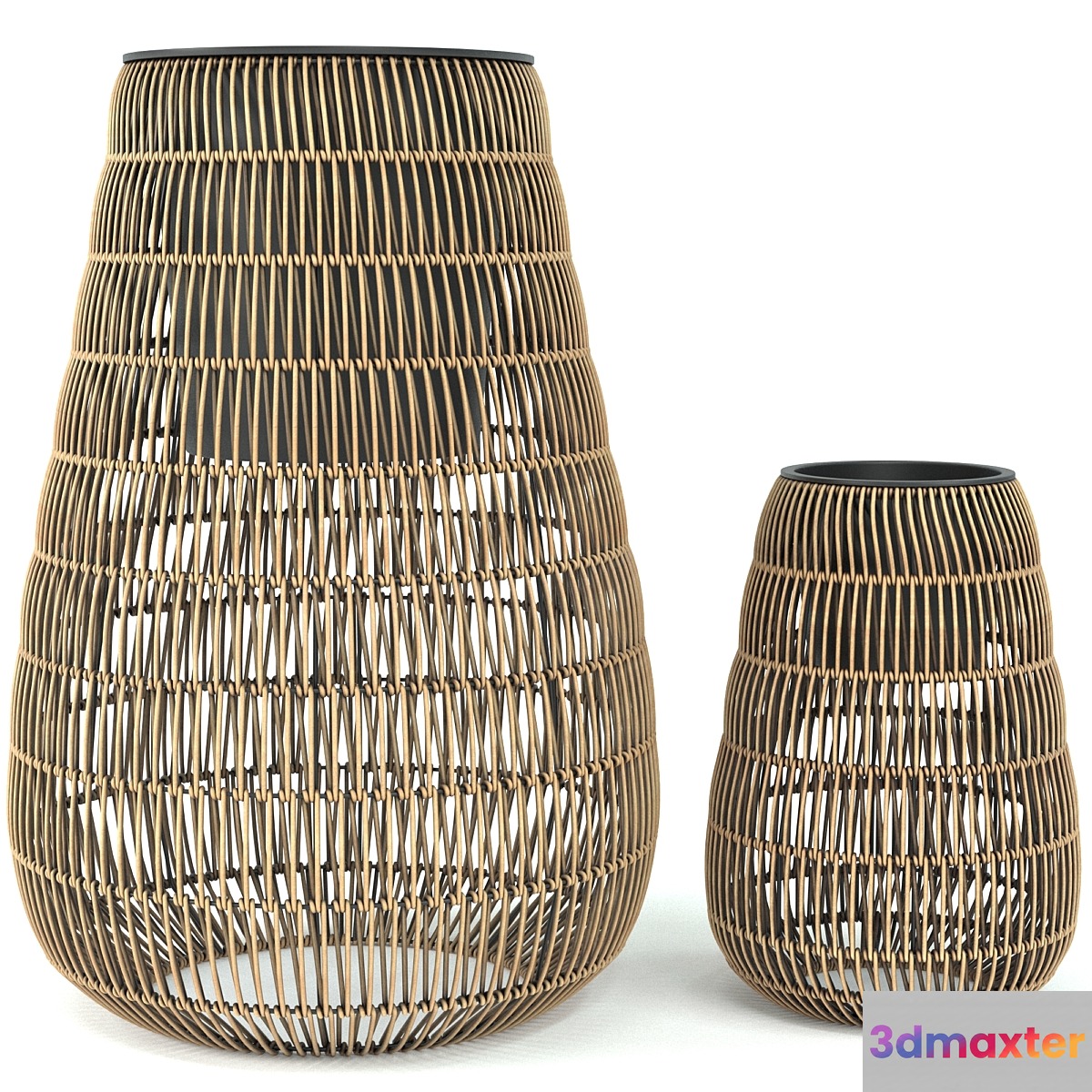 wicker basket for flowers 3D Max