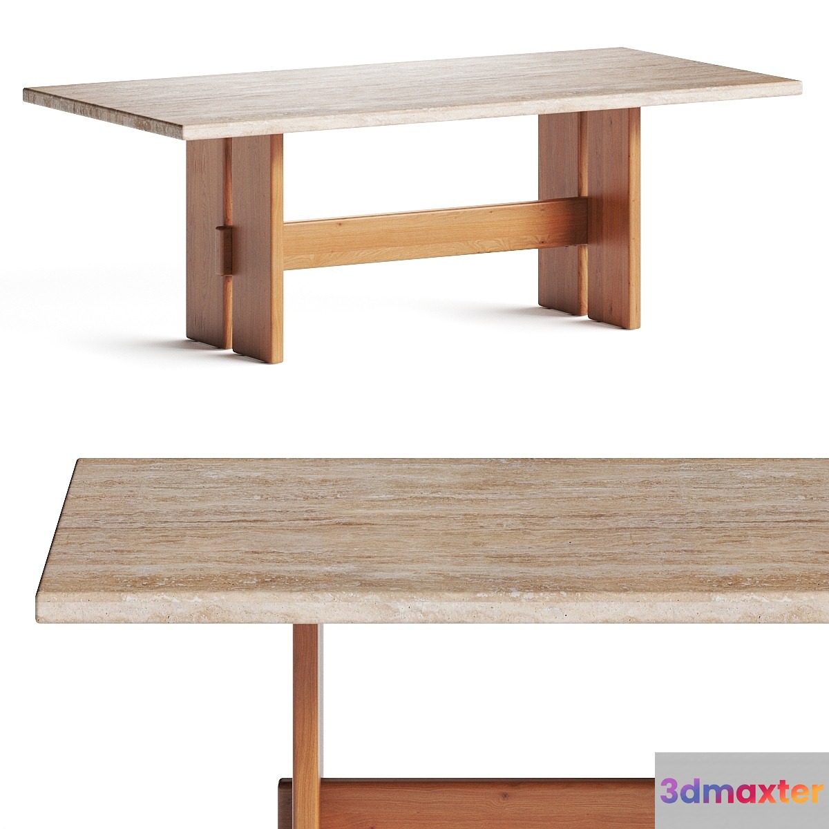 CB2 Falls Travertine Dining Table