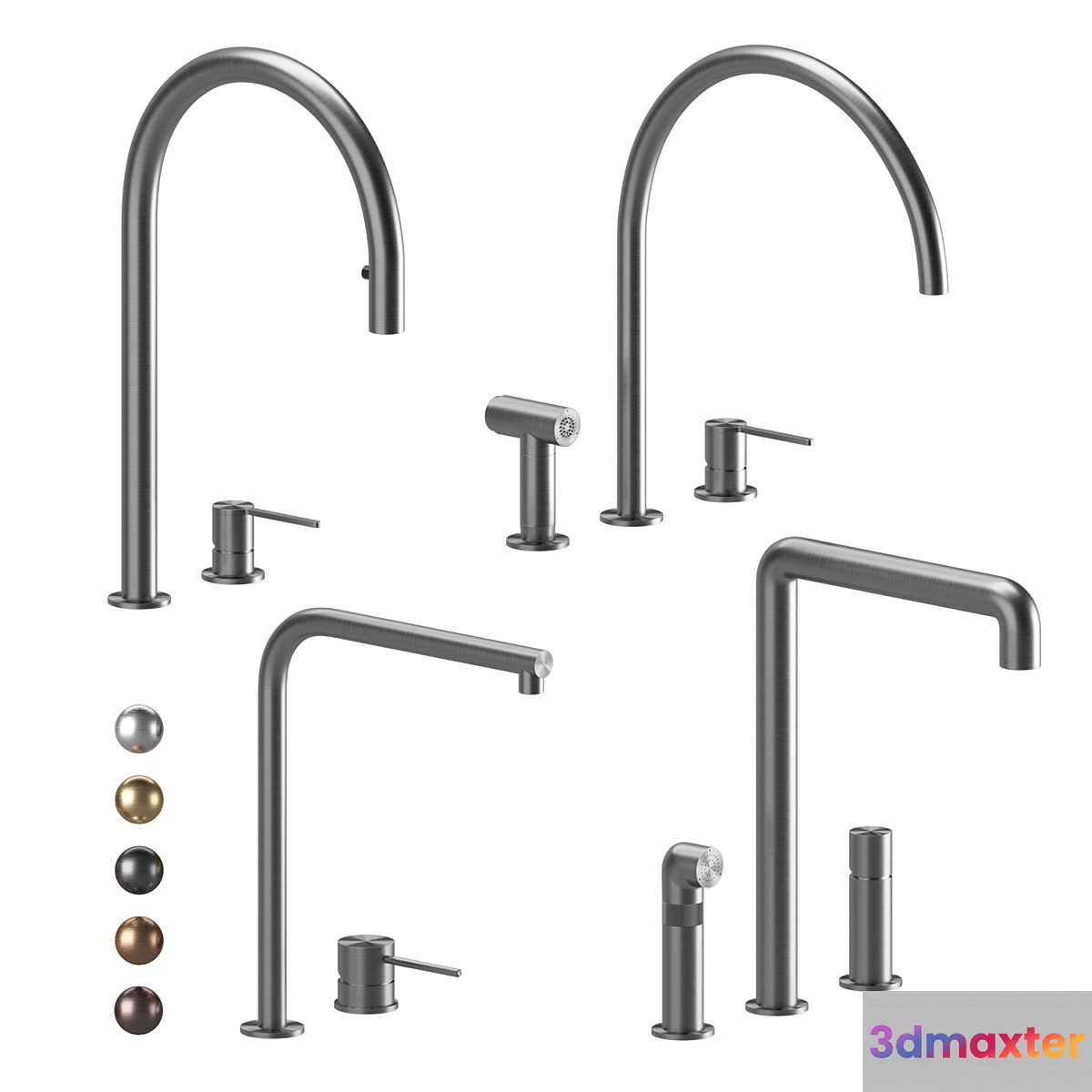 Kitchen faucets CEA set 04 3D Max