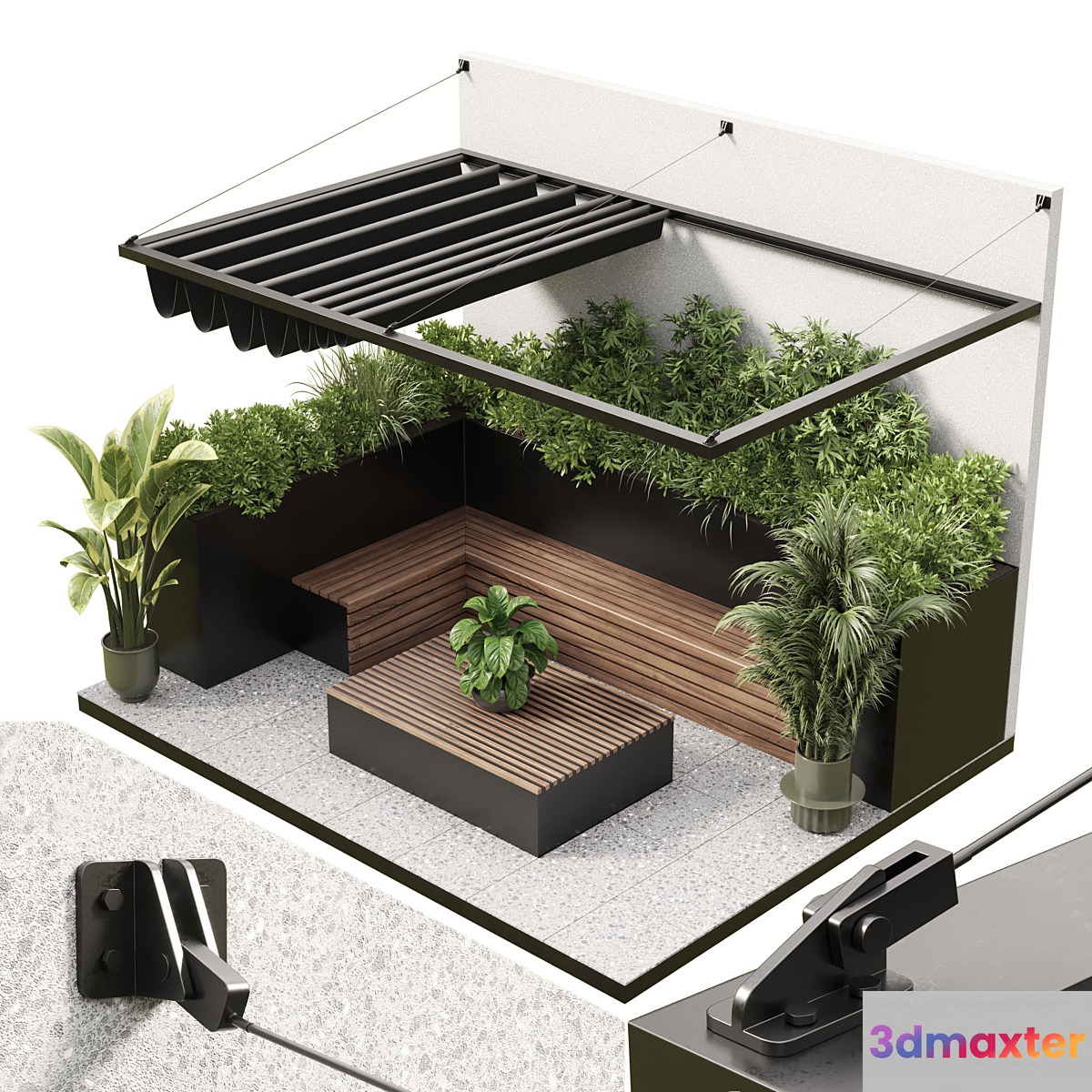 Landscape Furniture with Pergola and Roof garden 12