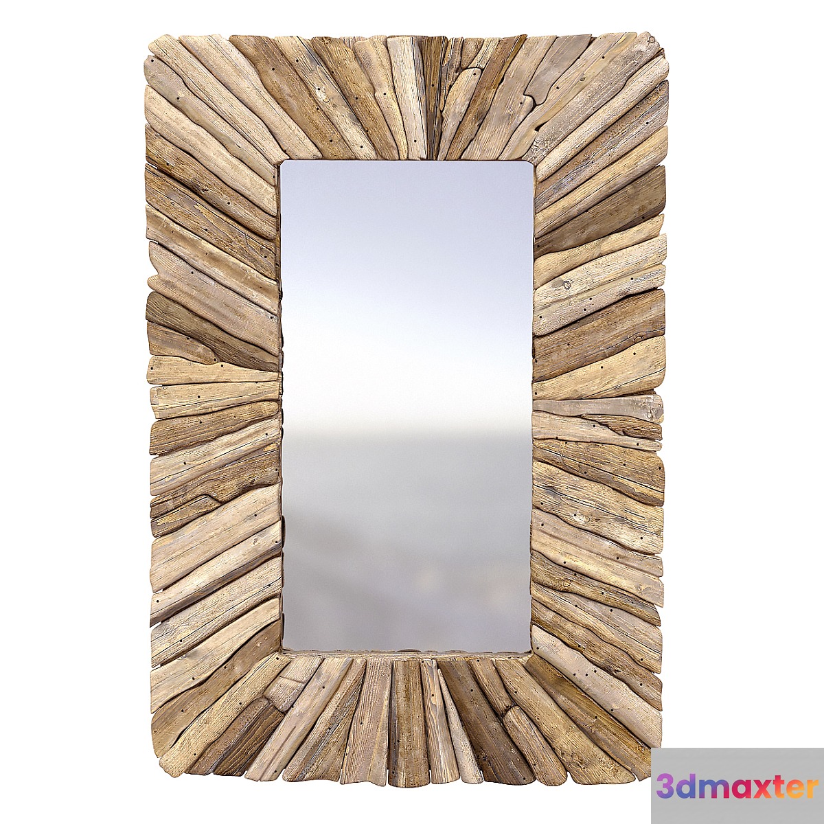 Bazar Bizar Driftwood Framed Mirror wooden Natural M 3D Max